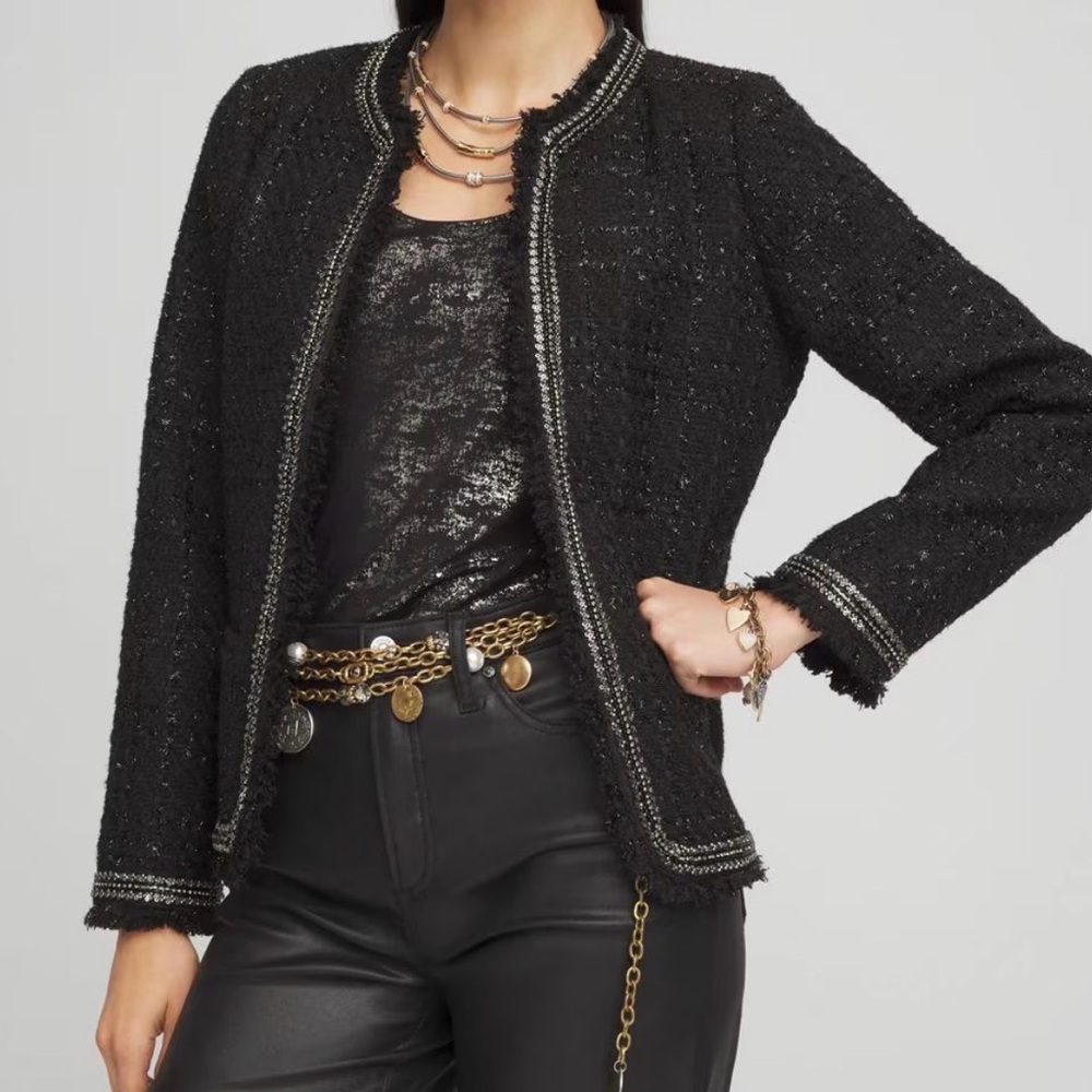 Chico’s Tweed Black Women's Jacket